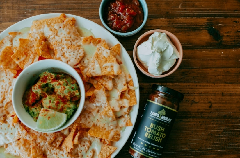 Easy Cheesy Nachos with Lang’s Bush Tomato Relish