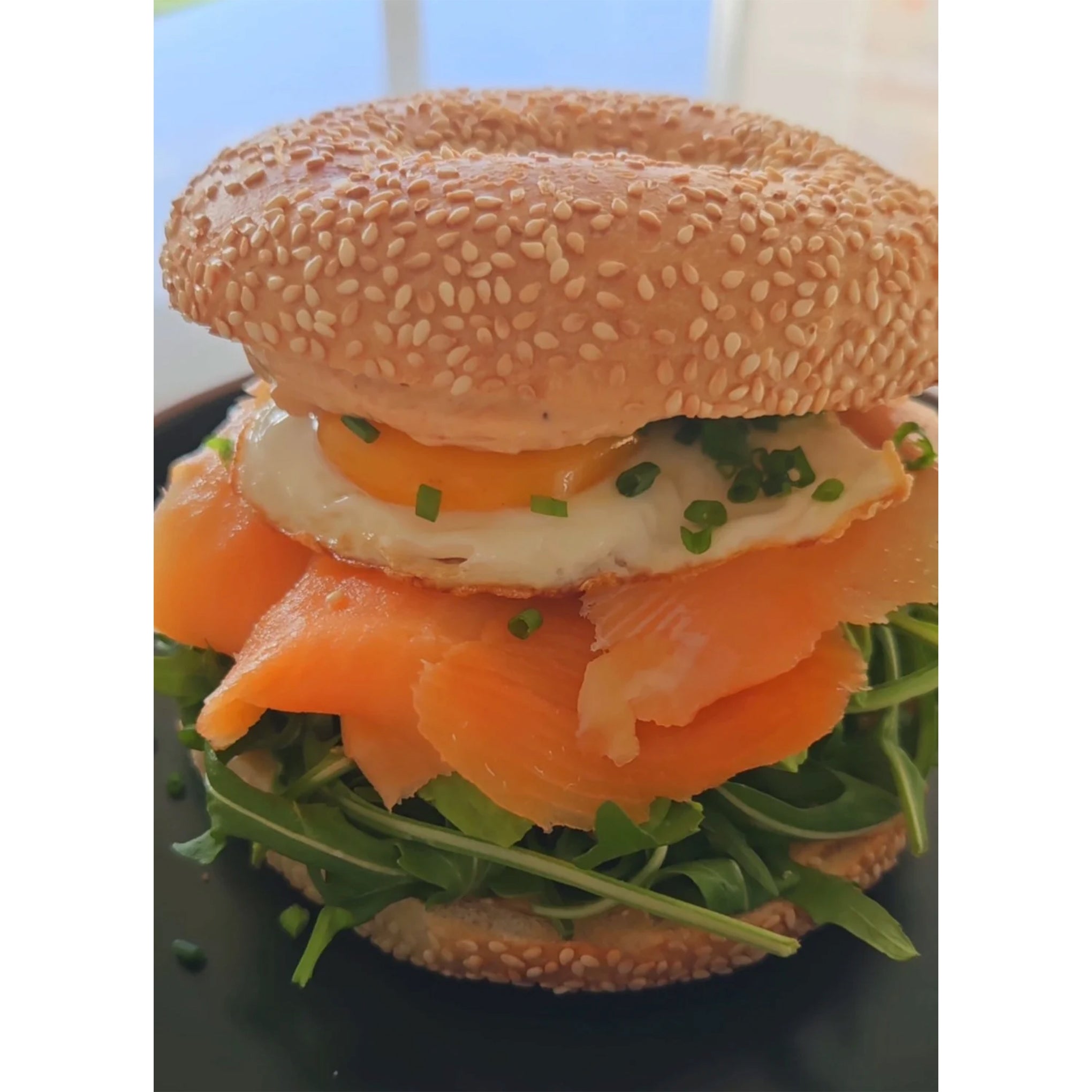 ChamCham Sauce Smoky Gochujang Salmon Bagel