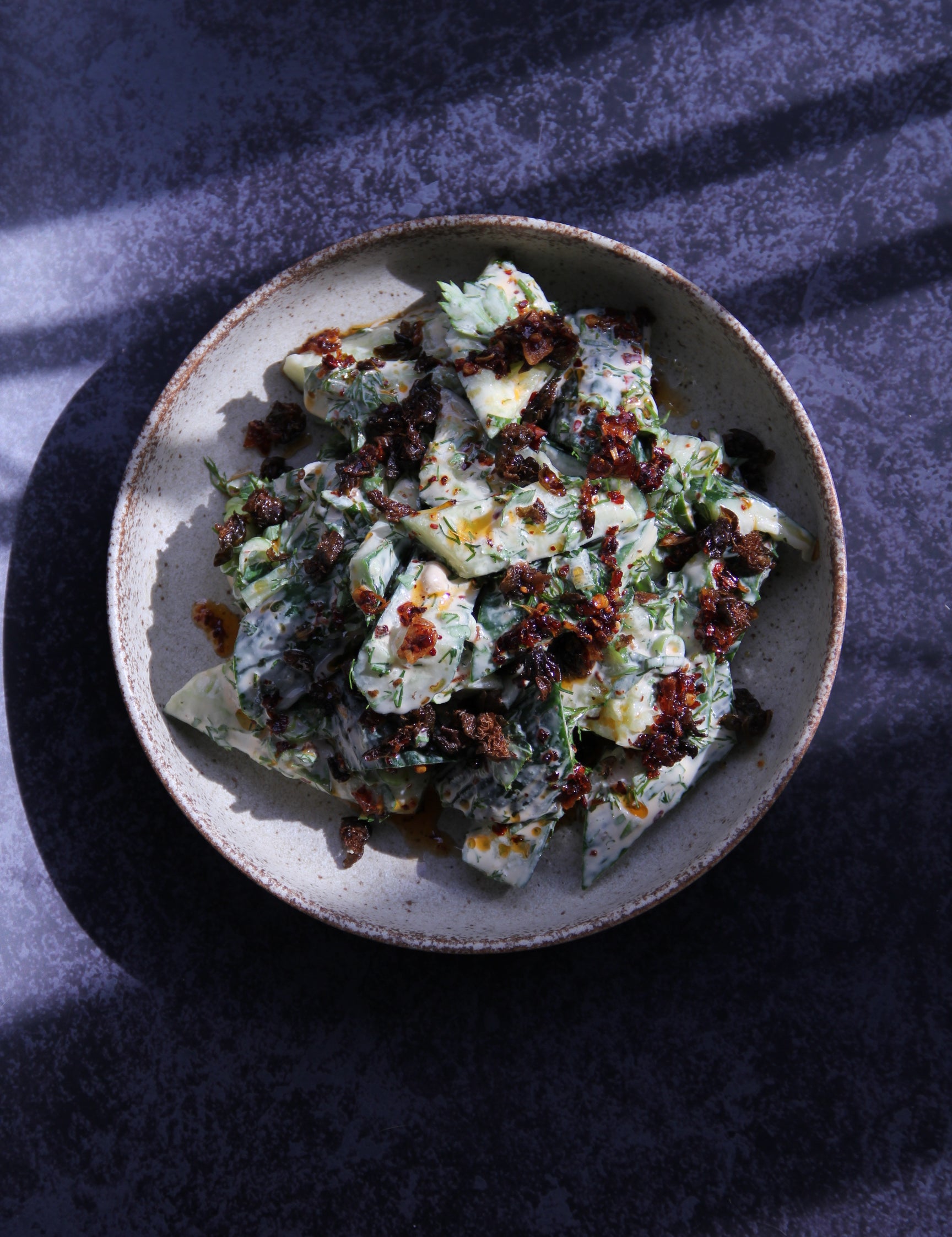 Tahini Cucumber Salad by Sandra Seah, Six-Eyed Scorpion