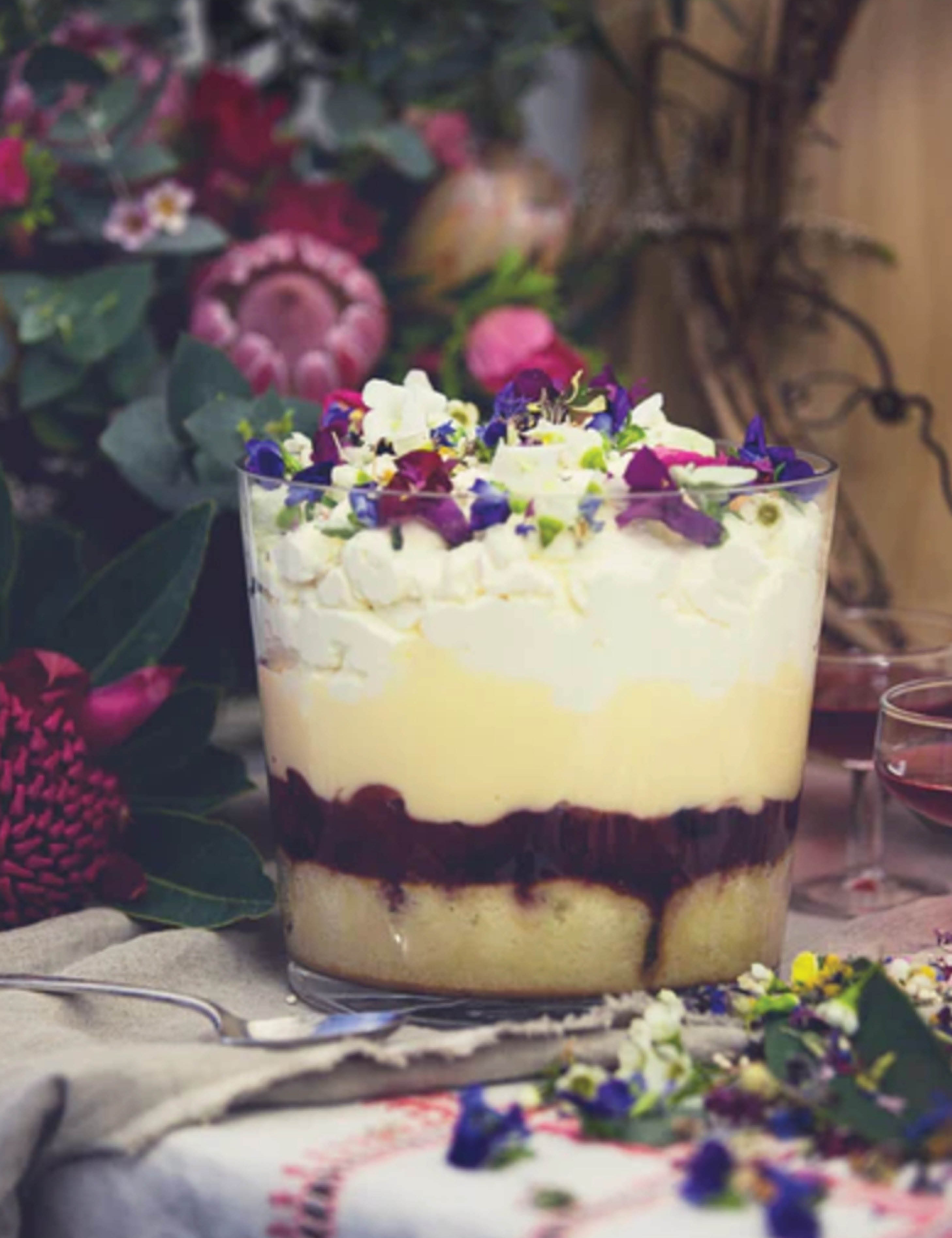 Warndu’s Native Plum, Lemon Myrtle, and Banks & Solander Limoncello Trifle