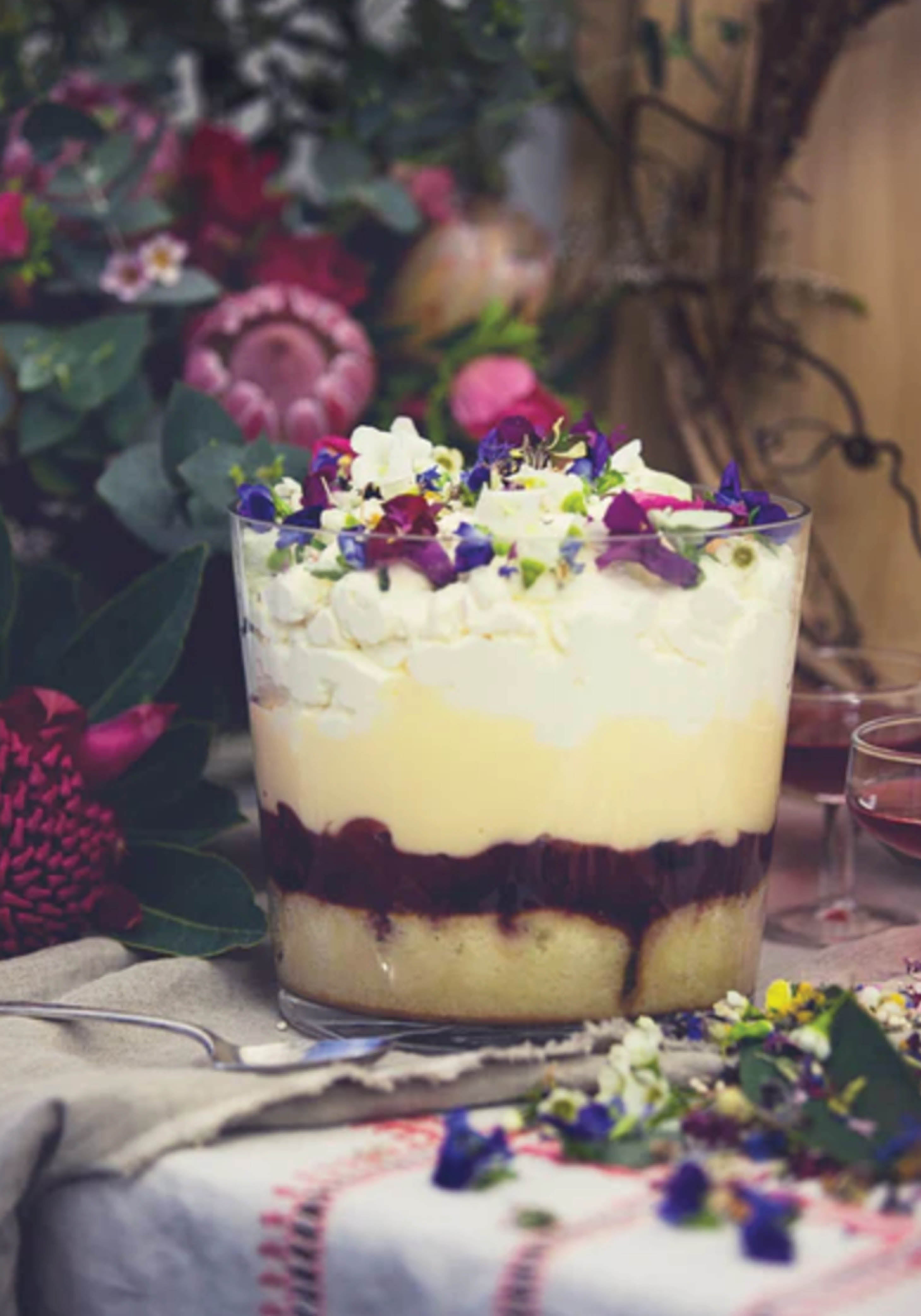 Warndu’s Native Plum, Lemon Myrtle, and Banks & Solander Limoncello Trifle