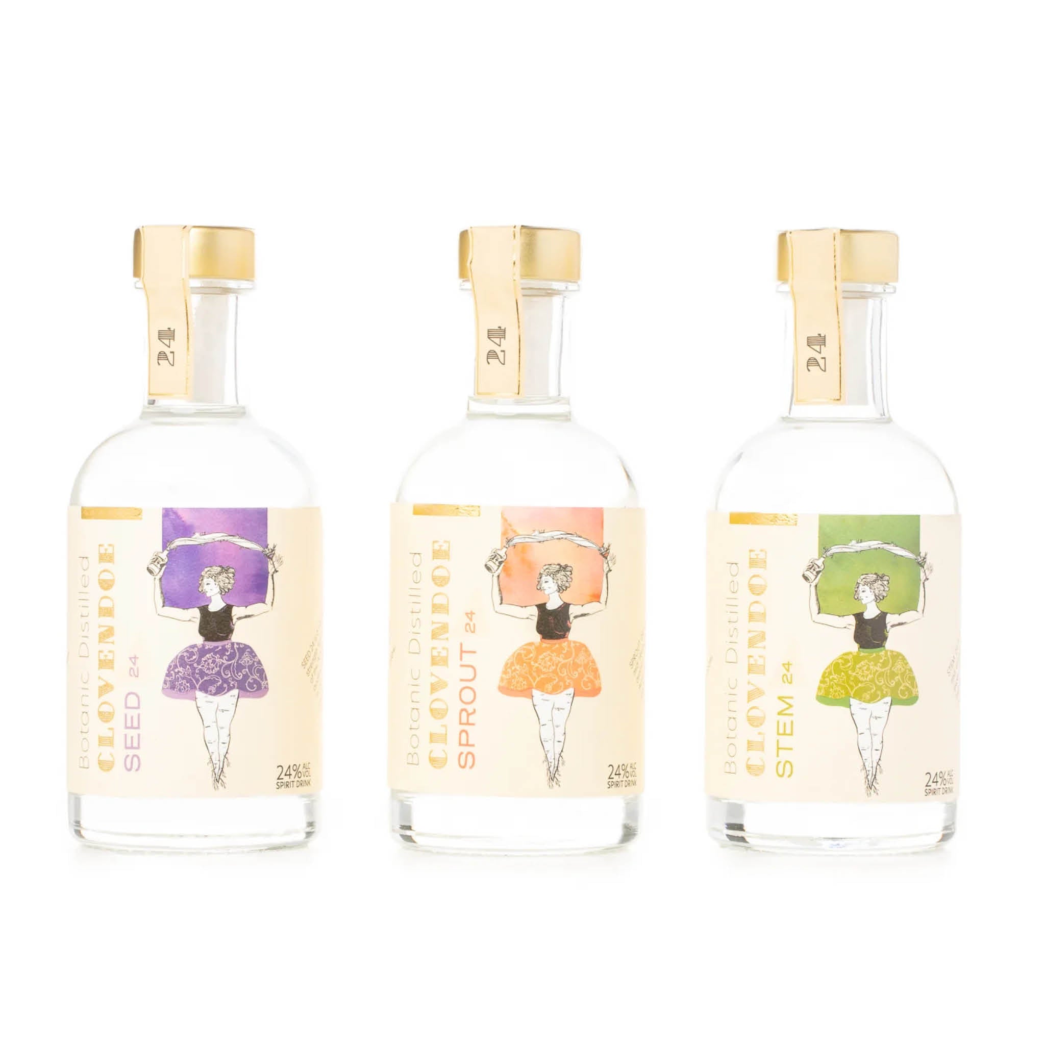 Trio gift pack of Clovendoe Distilling Co Low alcohol spirit flavoured with Australian native flavours.