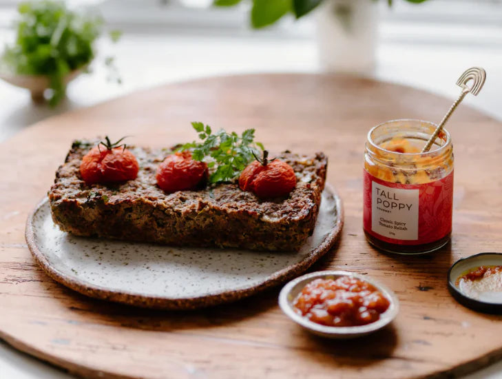 Tall Poppy Roasted Tomato and Spinach Meatloaf