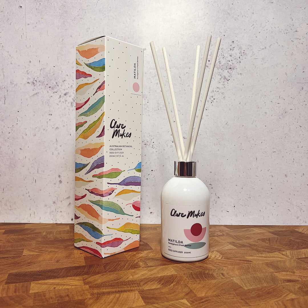 Clare Makes Candles - Matilda: Eucalyptus & Fresh Berries 200ml Reed Diffuser