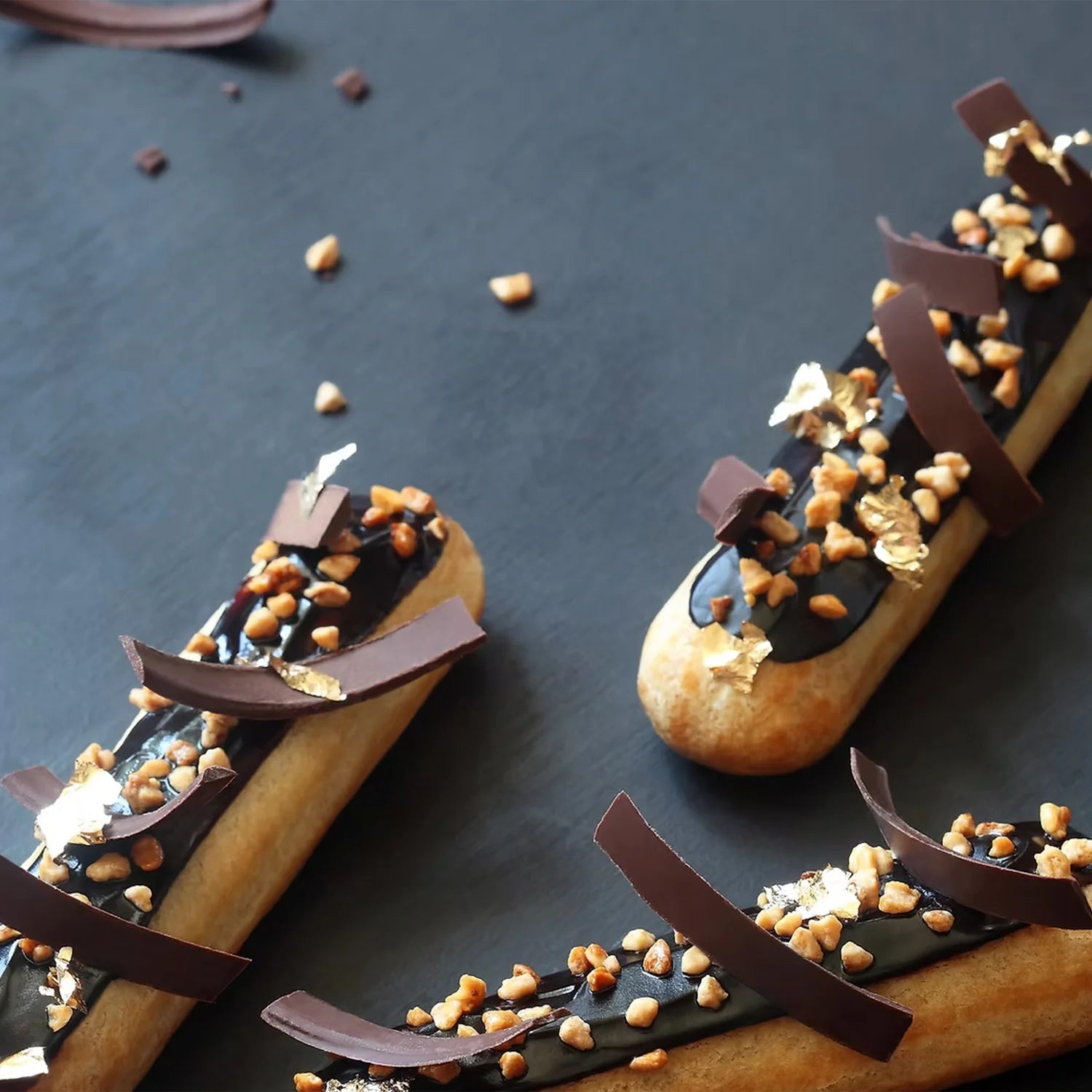 Springmount Black Garlic and Hazelnut Chocolate Eclairs