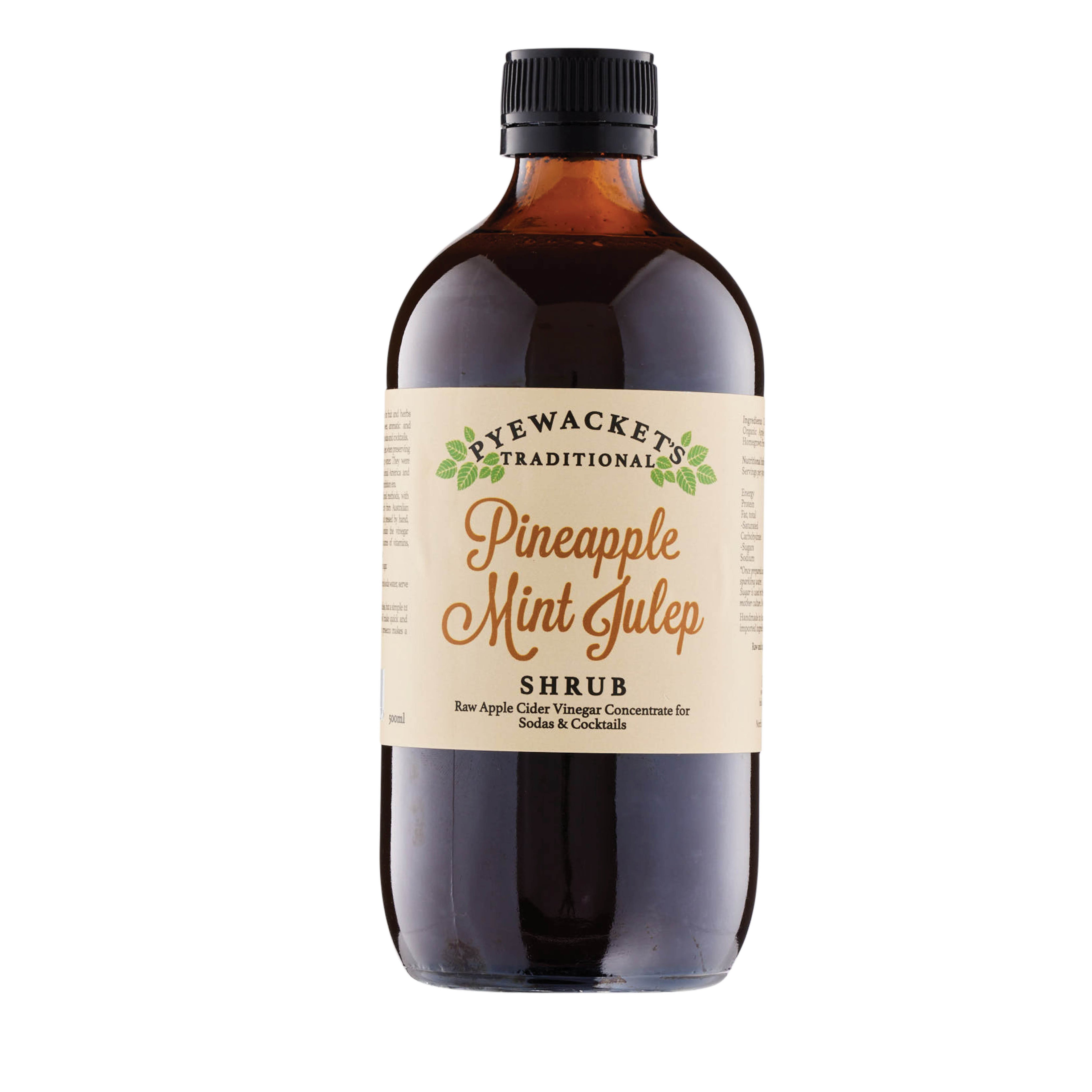 Pyewackets Traditional - Fresh Fruit Cordial Pineapple Mint Juliep, 500ml